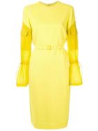 Maison Margiela Belted Longsleeved Dress - Yellow