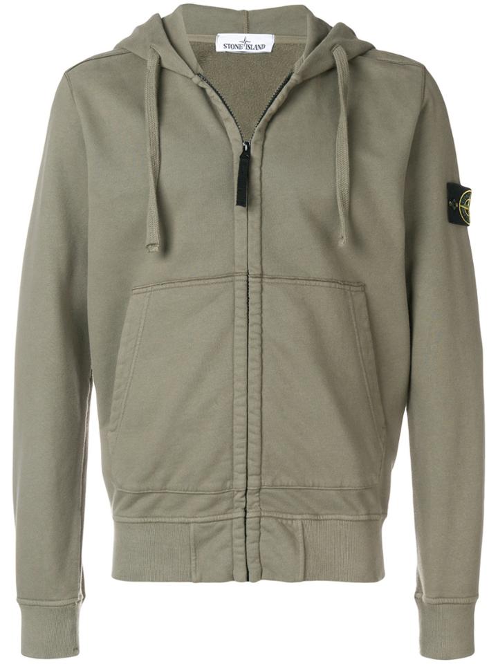 Stone Island Hooded Zipped Jacket - Green