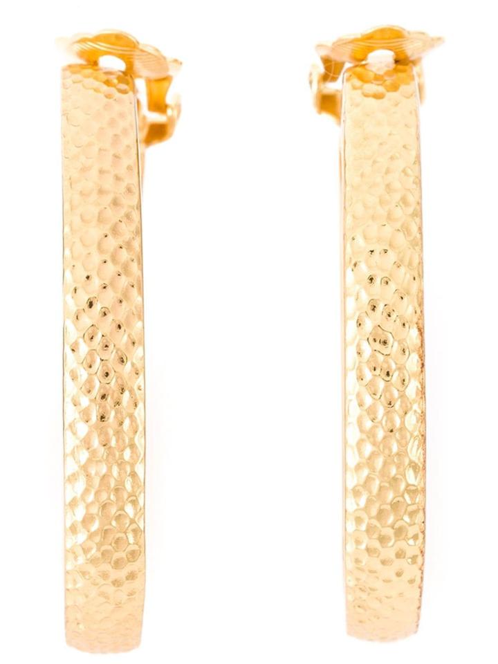 Christian Dior Vintage 'loop' Clip On Earrings - Metallic