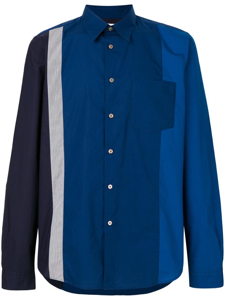 Ps By Paul Smith Colour-block Fitted Shirt - Blue