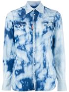Dsquared2 Bleached Denim Shirt, Women's, Size: 40, Blue, Cotton/spandex/elastane