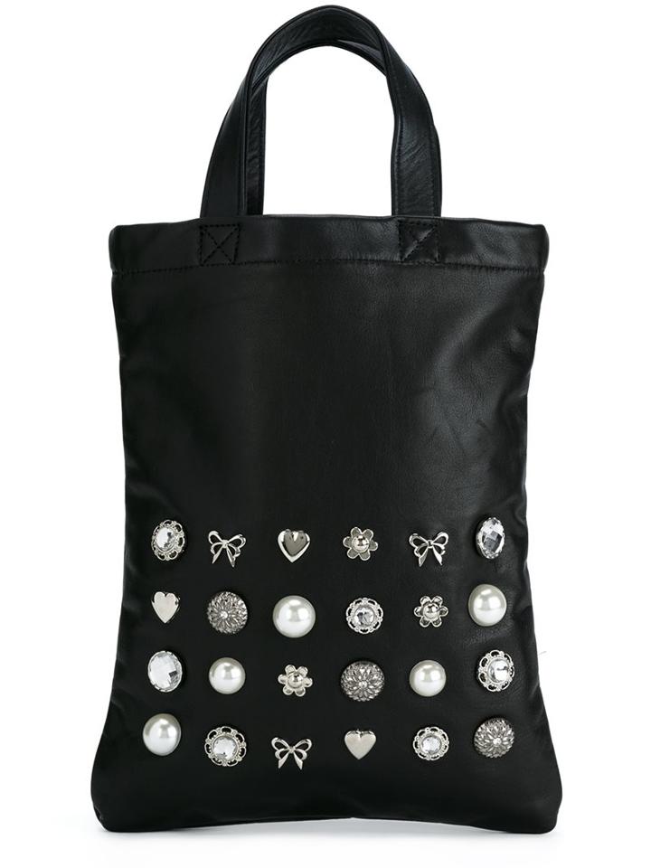 Comme Des Garçons Girl Jewel-embellished Tote Bag, Black