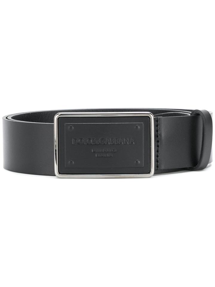 Dolce & Gabbana Brand Embossed Belt - Black