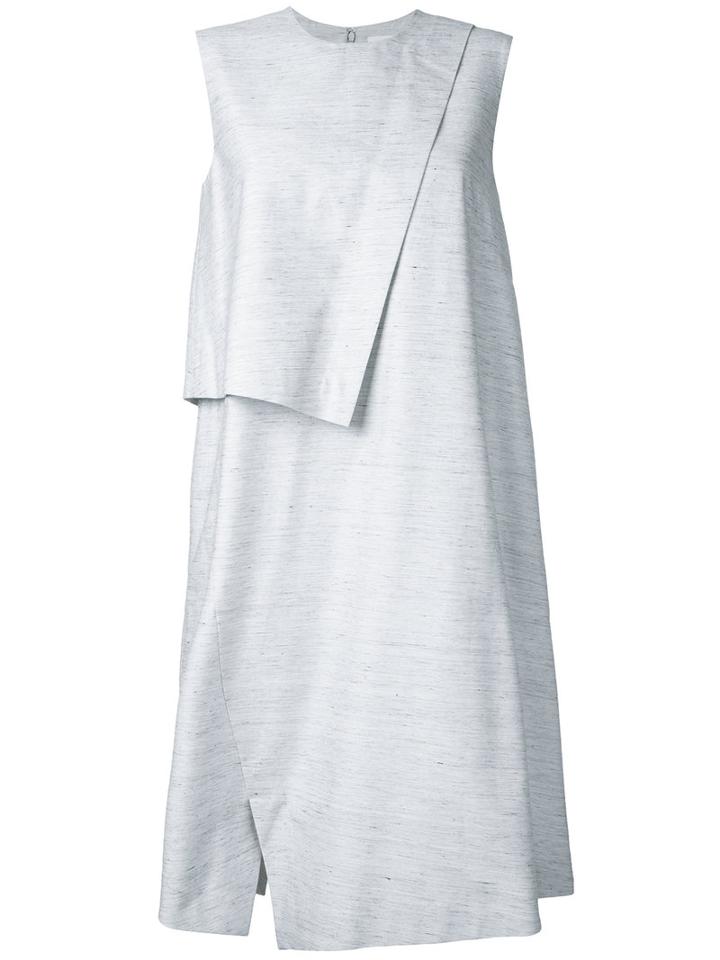 Enföld Fold Over Dress, Women's, Size: 38, Grey, Cotton/cupro