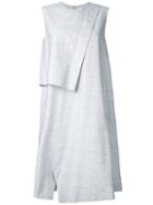 Enföld Fold Over Dress, Women's, Size: 38, Grey, Cotton/cupro