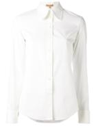 Michael Kors Puritan Collar Shirt, Women's, Size: 4, White, Cotton/spandex/elastane