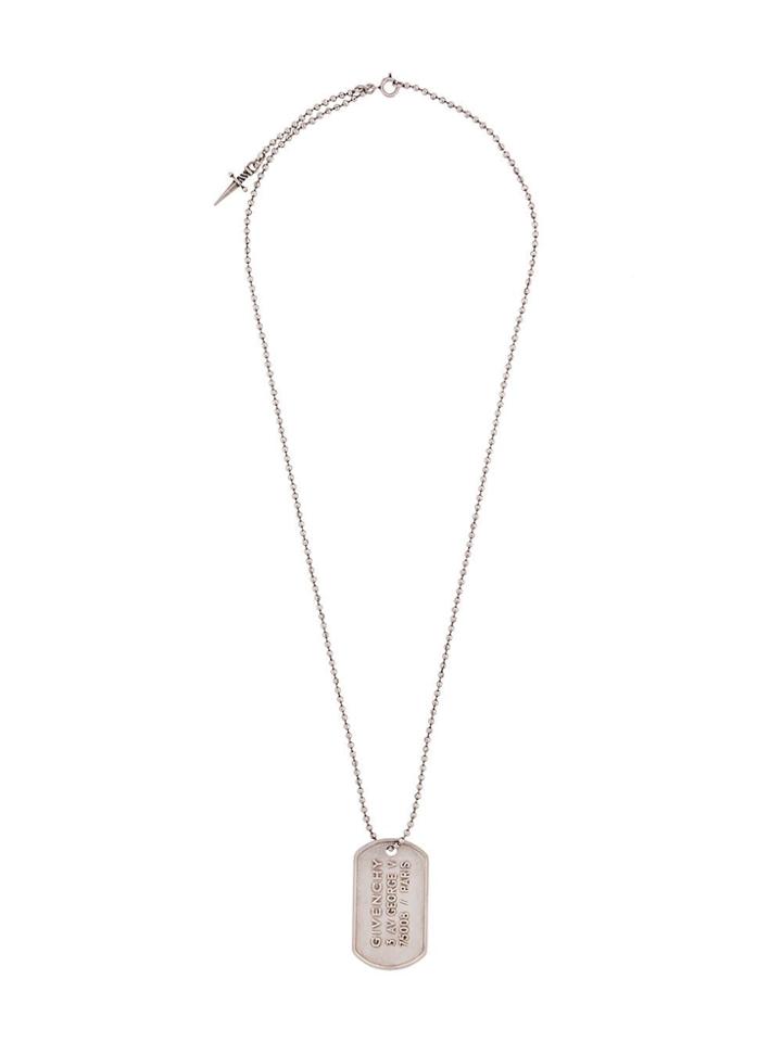 Givenchy Military Tag Necklace - Silver