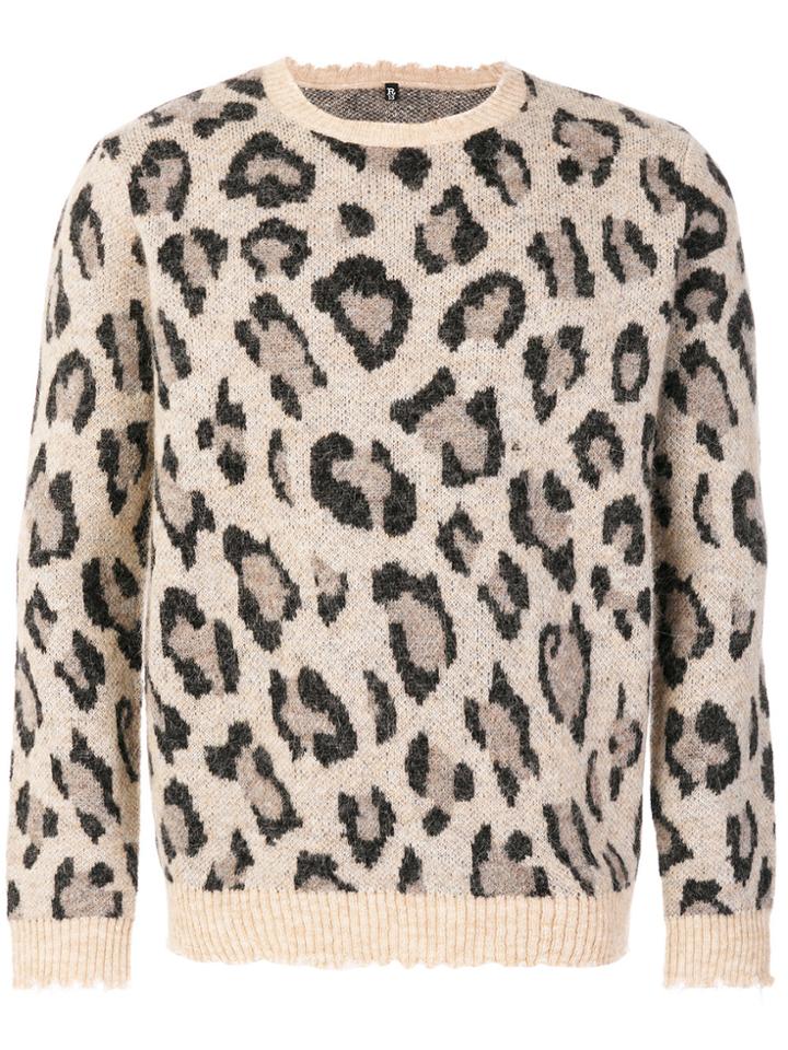 R13 Leopard Intarsia Jumper - Nude & Neutrals