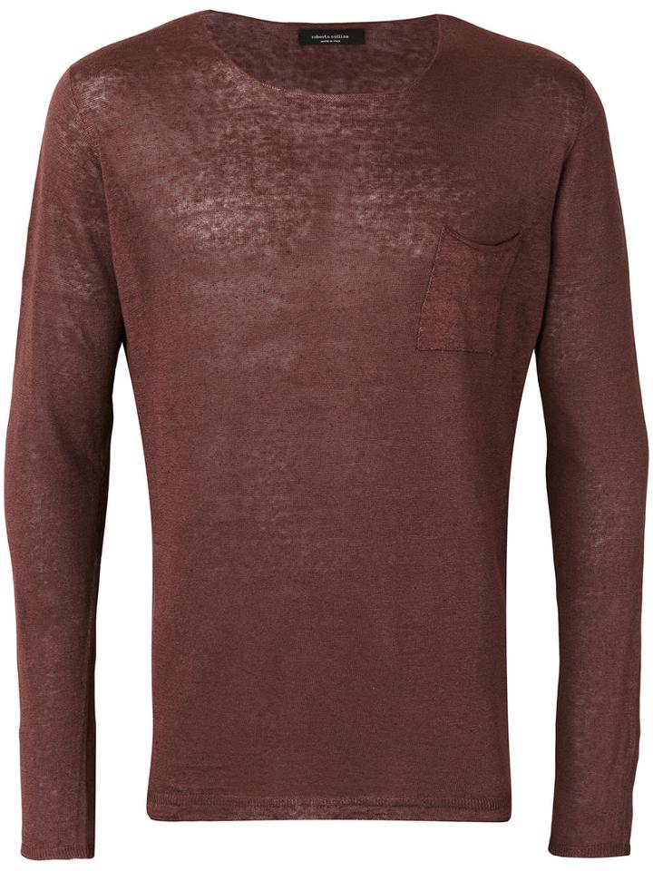 Roberto Collina - Fine Knit Jumper - Men - Linen/flax - 52, Pink/purple, Linen/flax
