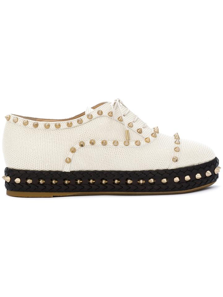 Charlotte Olympia Studded Platform Shoes - White