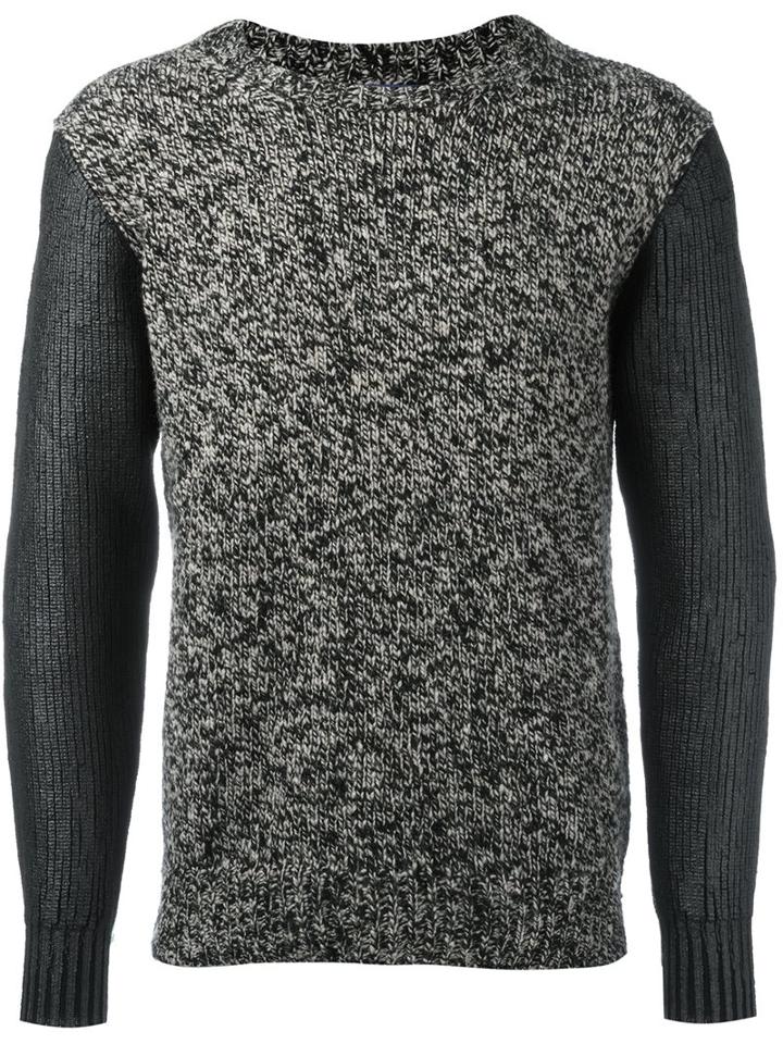 Junya Watanabe Comme Des Garçons Man Crew Neck Jumper, Men's, Size: Large, Black, Wool