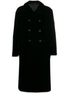 Giorgio Armani Textured Double-breasted Coat - Blue