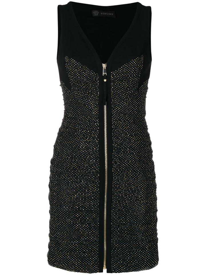 Versace Front Zipped Dress - Black