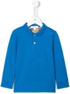 Burberry Kids Long Sleeve Polo Shirt, Boy's, Size: 12 Yrs, Blue