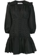 Zimmermann Lace-up Dress - Black