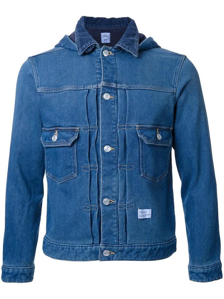 Bedwin & The Heartbreakers Hooded Denim Jacket, Men's, Size: 1, Blue, Cotton/acrylic/polyester/polyurethane