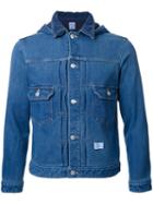 Bedwin & The Heartbreakers Hooded Denim Jacket, Men's, Size: 1, Blue, Cotton/acrylic/polyester/polyurethane