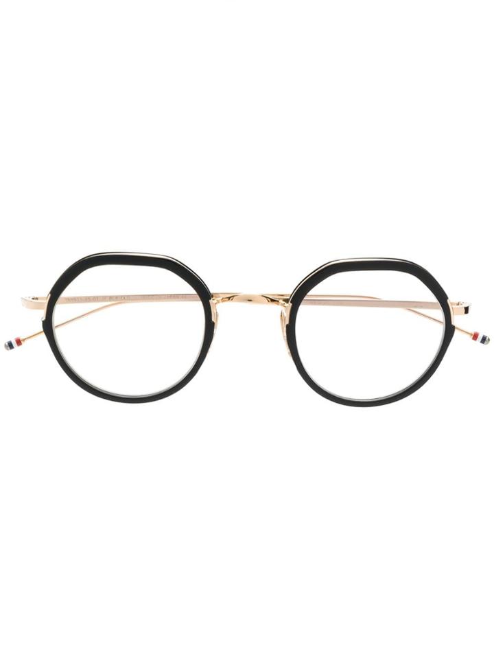 Thom Browne Eyewear Black & White Gold Glasses