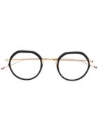 Thom Browne Eyewear Black & White Gold Glasses