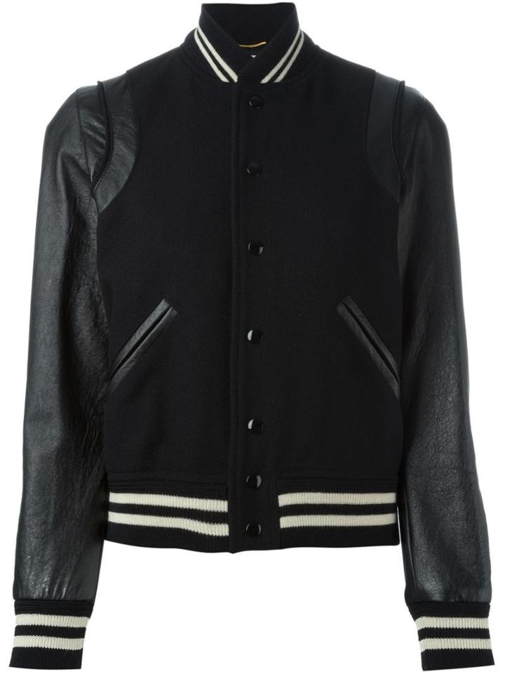 Saint Laurent Classic Teddy Jacket, Women's, Size: 42, Black, Cotton/lamb Skin/polyamide/wool