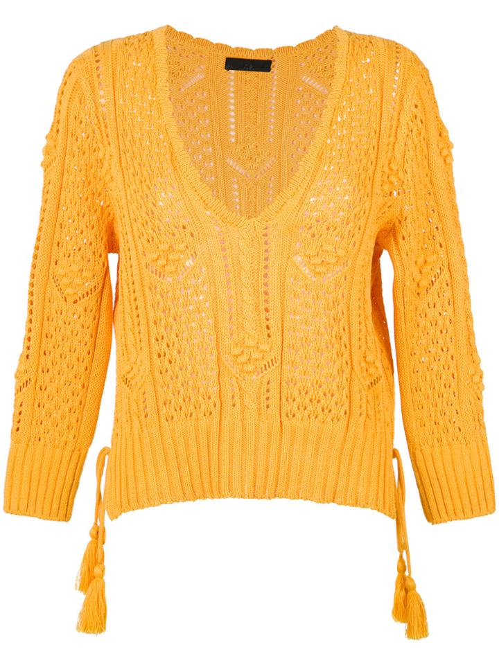 Nk Long Sleeves Knit Blouse - Yellow & Orange