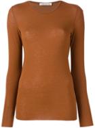 Stefano Mortari Round Neck Pullover, Women's, Size: 40, Brown, Spandex/elastane/viscose/wool