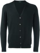 Zanone V-neck Cardigan, Men's, Size: 46, Green, Polyamide/virgin Wool