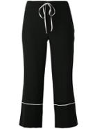 Silk Drawstring Trousers - Women - Cotton - 40, Black, Cotton, L'autre Chose