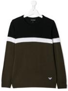 Emporio Armani Kids Colour Block Stripe Sweater - Black