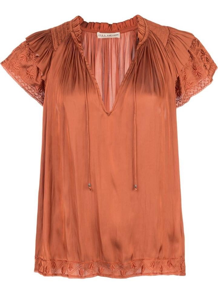 Ulla Johnson Floral Embroidered T-shirt