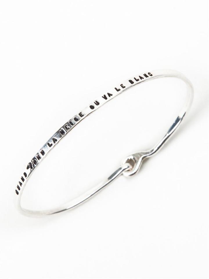 Thoraval Quand Fond La Neige Ou Va Le Blanc Etched Bangle