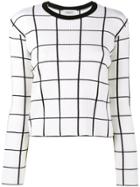Valentino Grid Intarsia Jumper - White