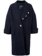 Chanel Vintage Oversized Buttoned Lapel Coat, Women's, Size: 38, Blue