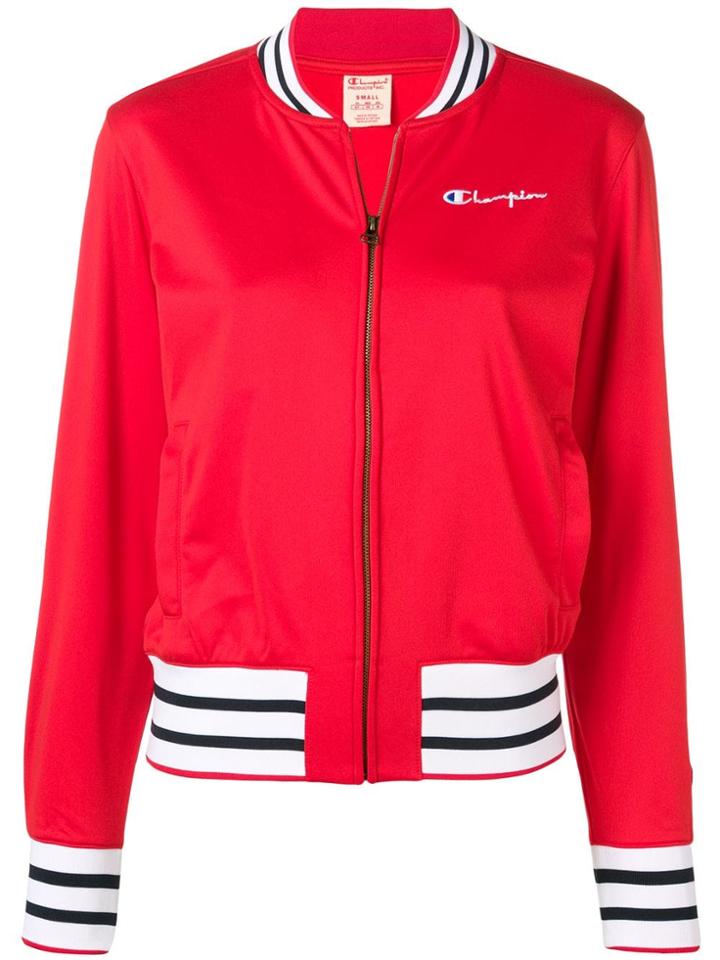Champion Logo Bomber Jacket - Red