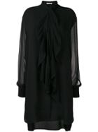 Givenchy Ruffle Detail Shirt Dress - Black