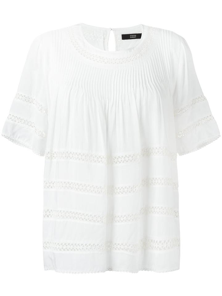 Steffen Schraut Broderie Anglaise Blouse, Size: 38, White, Modal/cotton