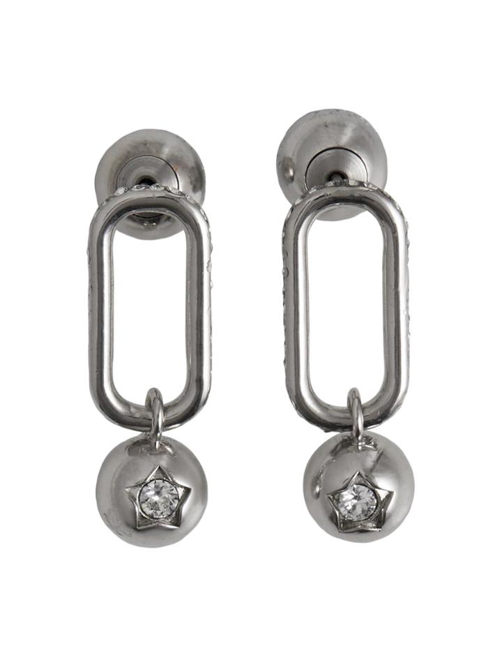 Burberry Crystal Charpalladium-plated Drop Earrings - Metallic