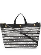 Balmain Logo Print Tote Bag - Black