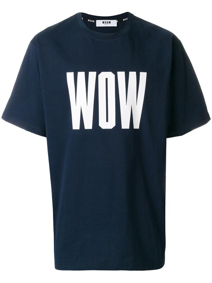 Msgm Wow Print T-shirt - Blue