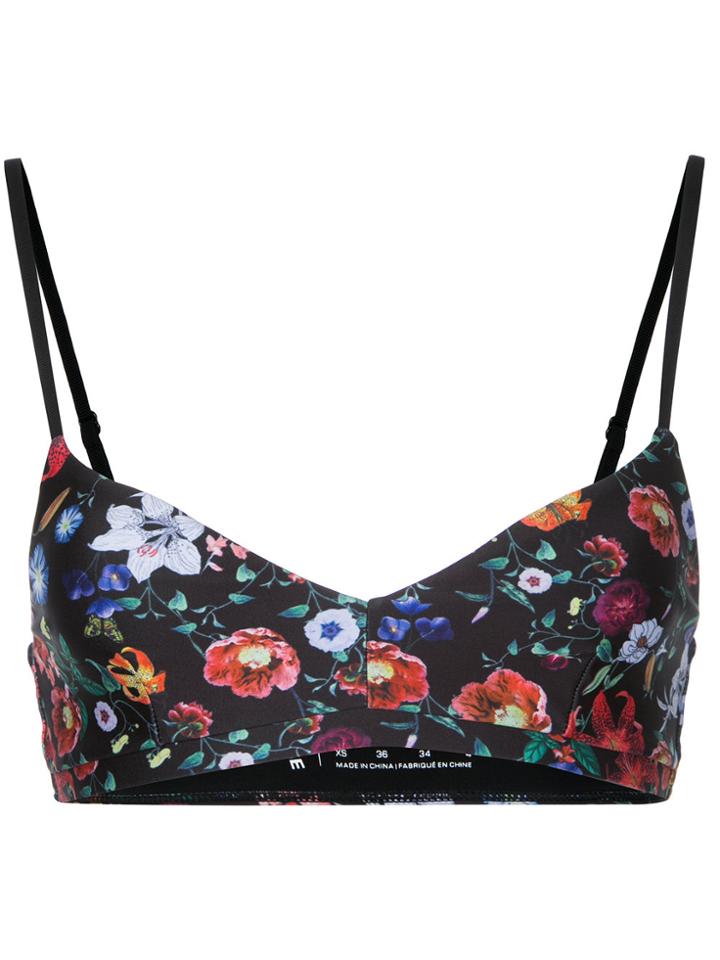 The Upside Floral Print Sports Bra - Black