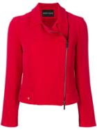 Emporio Armani Cropped Biker Jacket - Red