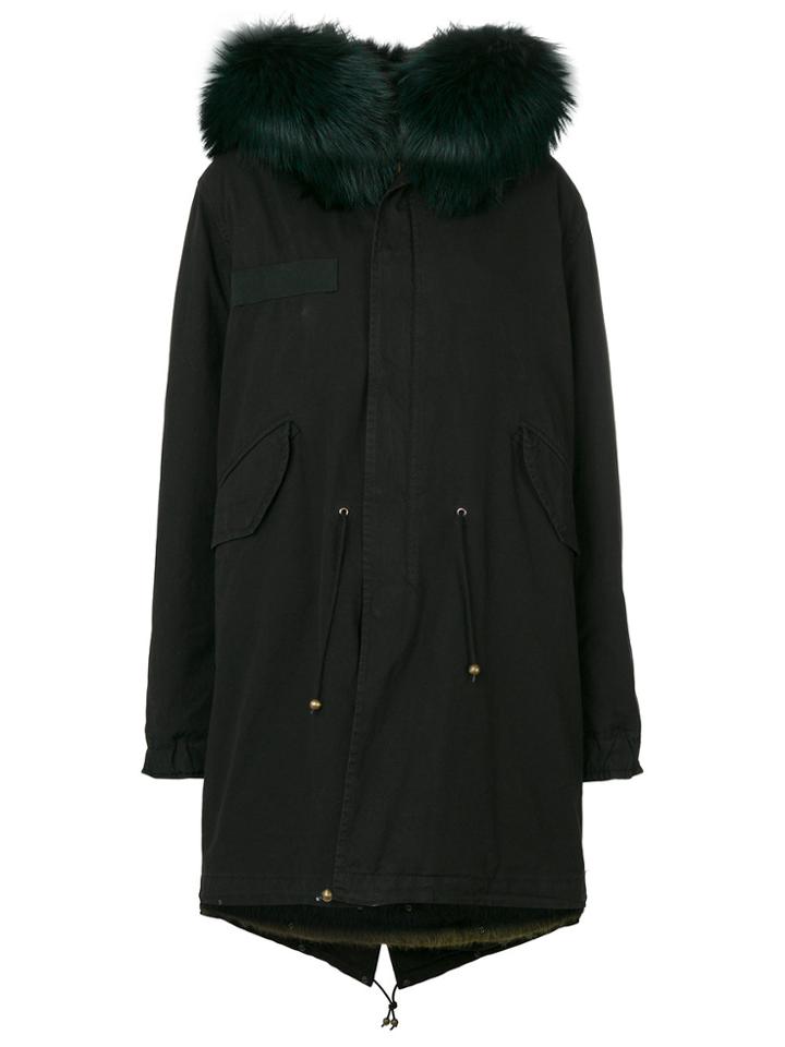 Mr & Mrs Italy Fur Hood Parka Jacket - Black