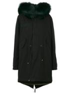 Mr & Mrs Italy Fur Hood Parka Jacket - Black