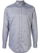 Ermenegildo Zegna Embroidered Bike Detail Shirt - Blue