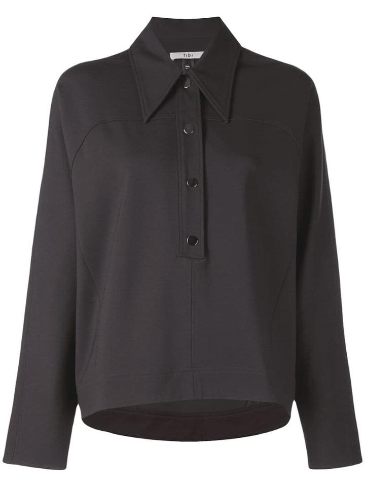 Tibi Stretch Knit Top - Grey