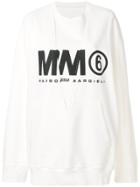 Mm6 Maison Margiela Logo Printed Sweatshirt - White