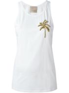 Laneus Embroidered Palm Tree Applique Tank