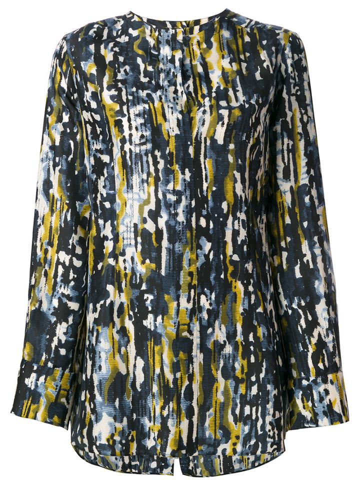 Marni Watercolour Print Shirt, Women's, Size: 38, Blue, Silk