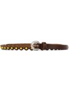 Orciani Studded Belt, Women's, Size: 80, Brown, Leather