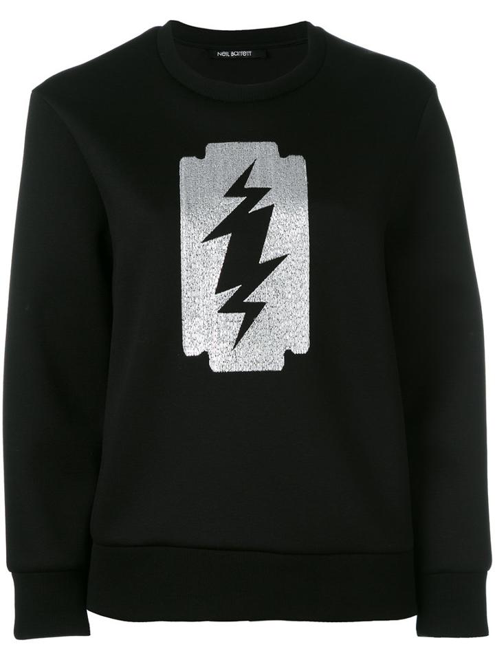 Neil Barrett Printed Sweatshirt, Women's, Size: Small, Black, Viscose/polyurethane